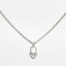 Silver Tone Heart Padlock Pendant