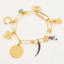 Gold Tone Sterling Silver Charm Bracelet