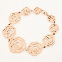 Rose Gold Plated Sterling Silver Rose Bracelet