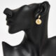 Gold Tone Logo Disc Earrings - Image 2 - please select to enlarge image