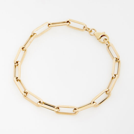 14ct Gold Paperclip Chain Bracelet  - Image 1 - please select to enlarge image