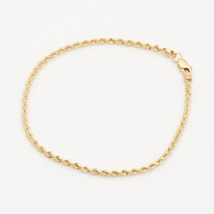 9ct Yellow Gold Rope Bracelet - Image 1 - please select to enlarge image