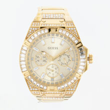 Gold Tone Embellished Chronograph Watch