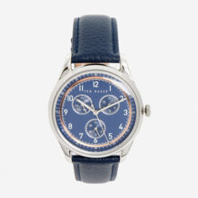 Navy Leather Chronograph Watch