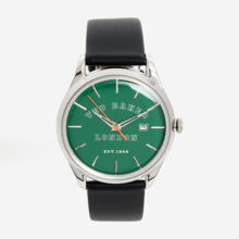 Black Leather Analogue Watch