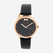 Black Leather Analogue Watch