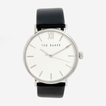 Black Leather Analogue Watch