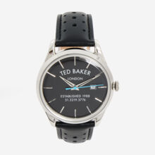 Black Leather Analogue Watch