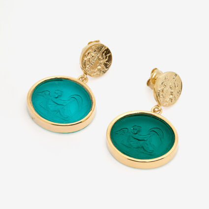 Gold Plated Sterling Silver Venetian Glass Earrings - Image 1 - please select to enlarge image