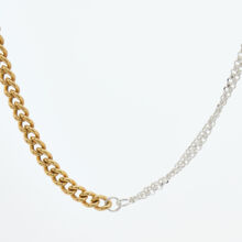 18ct Gold Plated Sterling Silver Mix Necklace