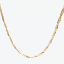 18ct Gold Plated Sterling Silver Herringbone Chain Necklace