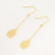 9ct Yellow Gold Leaf Drop Earrings - Image 1 - please select to enlarge image