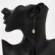 9ct Yellow Gold Leaf Drop Earrings - Image 2 - please select to enlarge image