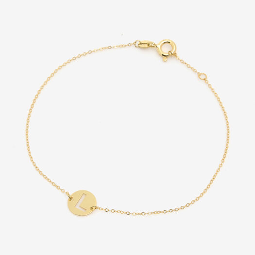 9ct Yellow Gold L Initial Bracelet - Image 1 - please select to enlarge image