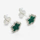 Sterling Silver Malachite Flower Stud Earrings   - Image 1 - please select to enlarge image