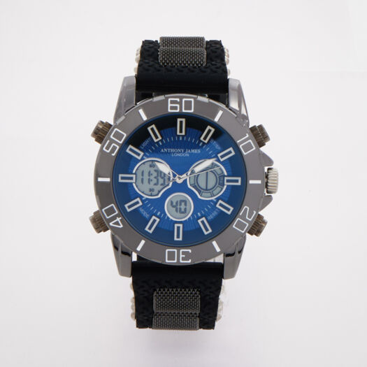 Black & Blue Speedster Watch - Image 1 - please select to enlarge image