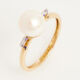 9ct Gold Akoya Pearl & 0.02ct Diamond Ring - Image 1 - please select to enlarge image