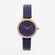 Navy Leather Analogue Watch     - Image 1 - please select to enlarge image