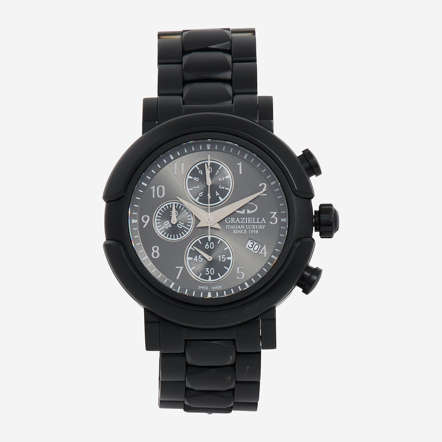 Black Round Case Chronograph Watch TK Maxx UK - Main Image