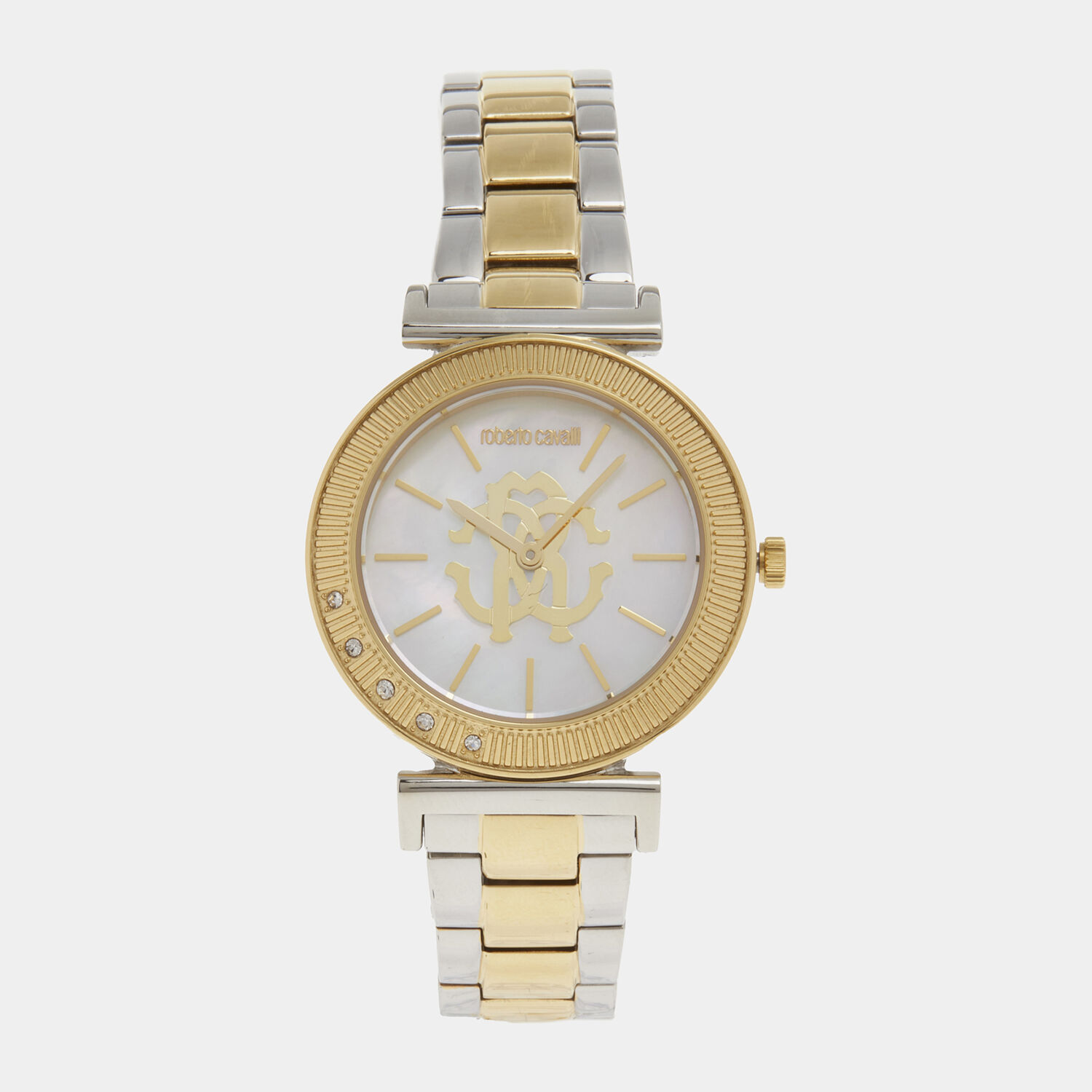 Gold- und silberfarbene Armbanduhr mit Logo - TK Maxx at