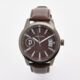 Brown Leather Analogue Watch - Image 1 - please select to enlarge image