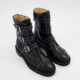 Black Leather Studded Buckle Boots  - Image 1 - please select to enlarge image