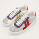 Silver Tone & Red Glen Low Top Trainers - Image 3 - please select to enlarge image