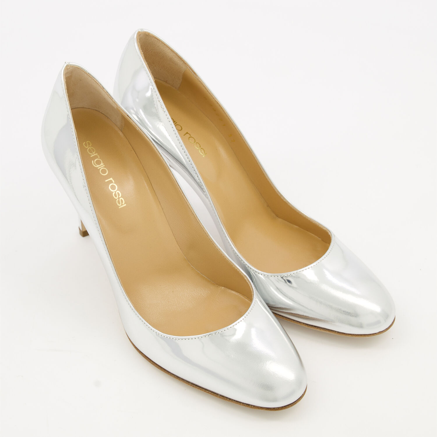 Silver Tone Leather Madame Heels - TK Maxx UK