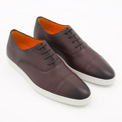 Dark Brown Leather Oxford shoes - Image 1 - please select to enlarge image