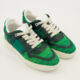 Green Basket Low Fabric Trainers - Image 1 - please select to enlarge image