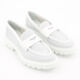 White Leather Chunky Penny Loafers - Image 1 - please select to enlarge image