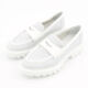 White Leather Chunky Penny Loafers - Image 3 - please select to enlarge image