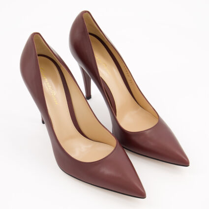 Burgundy Leather Scarlet Court Heels - Image 1 - please select to enlarge image