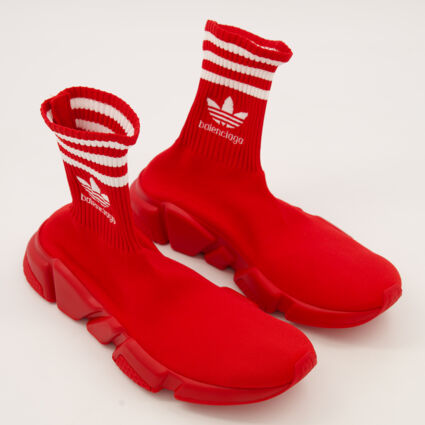 Red & White Speed LT Sock Trainers - Image 1 - please select to enlarge image
