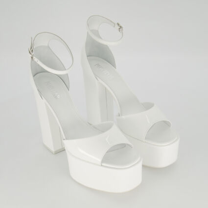 White Patent Leather Dalilah Sandals - Image 1 - please select to enlarge image