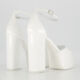 White Patent Leather Dalilah Sandals - Image 2 - please select to enlarge image