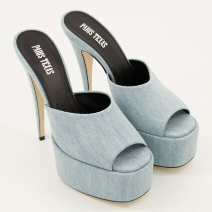 Blue Denim Marina Mule Sandals - Image 1 - please select to enlarge image
