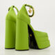 Lime Satin Platform Mary Jane Heels - Image 2 - please select to enlarge image
