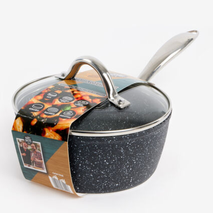 18cm Black Speckled Saucepan  - Image 1 - please select to enlarge image