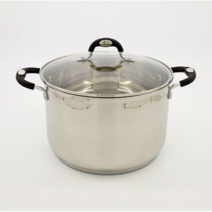 26cm Silver Tone Soft Grip Stock Pot  - Image 1 - please select to enlarge image