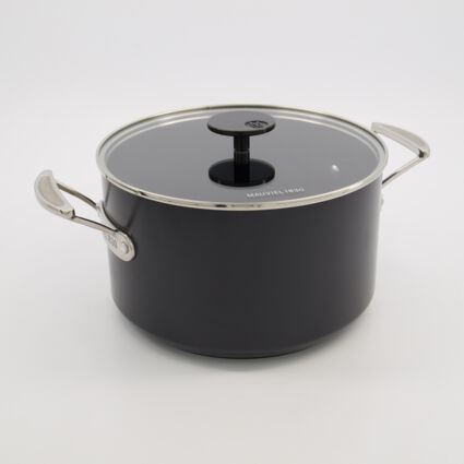 24cm Black Casserole Dish & Lid - Image 1 - please select to enlarge image