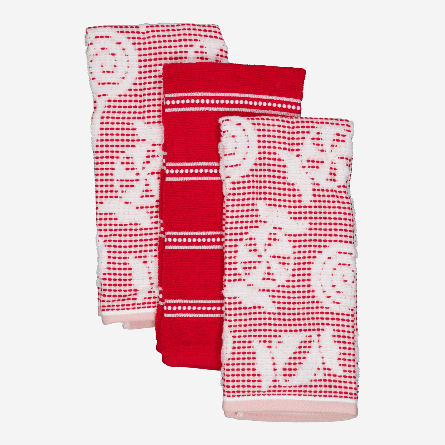 Three Pack Red White Kitchen Towel Set TK Maxx UK