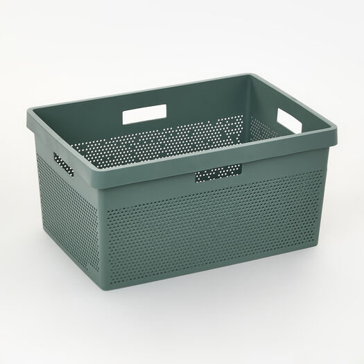 Salbeigrüner Wäschekorb 26x52,5cm - Bild 1 - bitte auswählen, um das Bild zu vergrößern