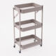 Taupe Three Tier Folding Utility Cart 77x48cm - Image 1 - please select to enlarge image