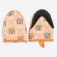 2 Coral Floral Mini Oven Mitts  - Image 1 - please select to enlarge image