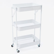 White Glossy Three Tier Cart