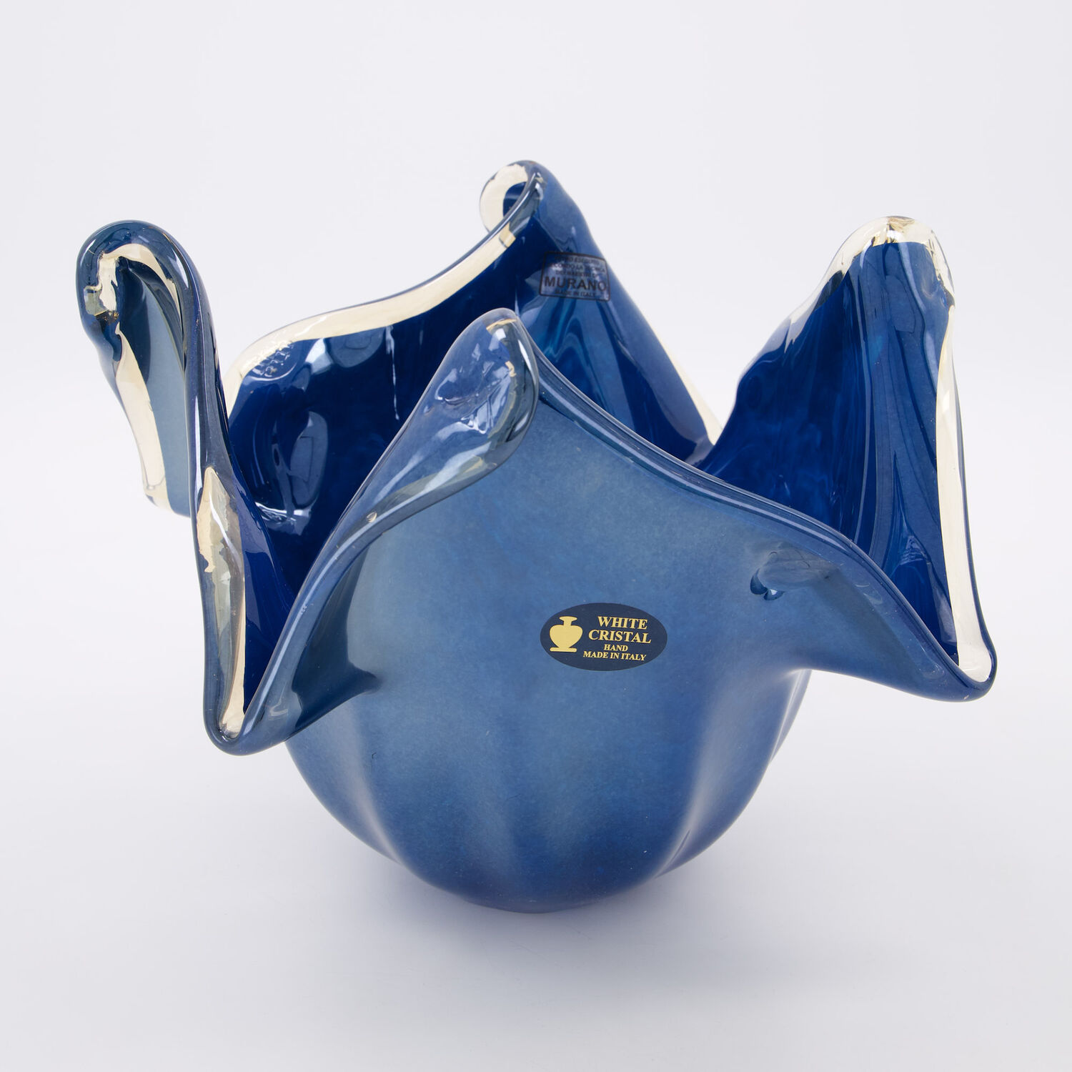 Blaue Vase in Tulpenform 21,5x30cm