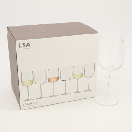 Six Pack Clear Borough Wine Glasses - Image 1 - please select to enlarge image