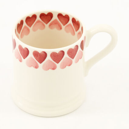 White & Pink Hearts Mug 9.5x9.5cm - Image 1 - please select to enlarge image