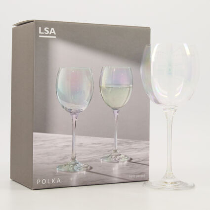 Polka Wine Glass 400ml Set - Image 1 - please select to enlarge image
